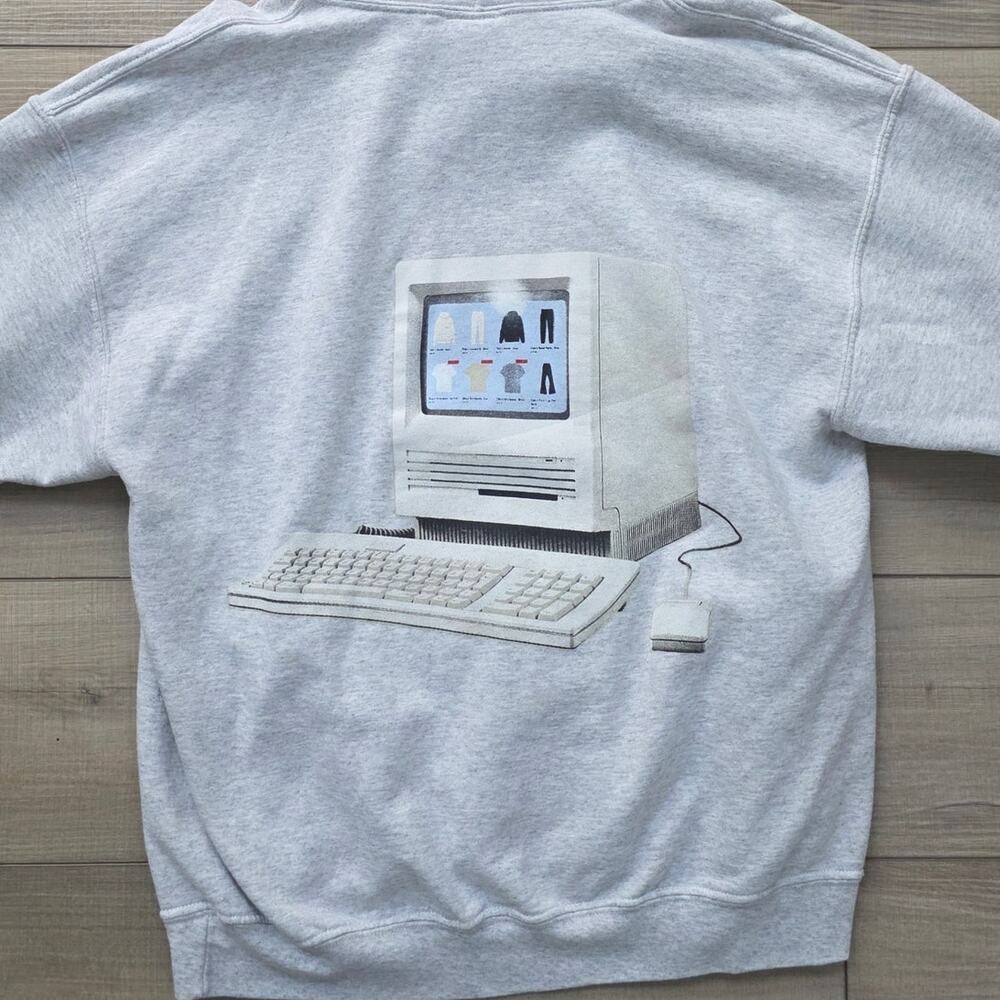 Lonely Ghost The Apple Hoodie Heathered Gray Graphic Print Unisex Sz Large - Picture 3 of 10